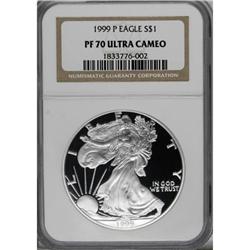 1999-P $1 Silver Eagle Deep Cameo PR70 NGC