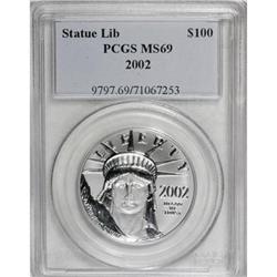 2002 P$100 One-Ounce Platinum Eagle MS69 PCGS