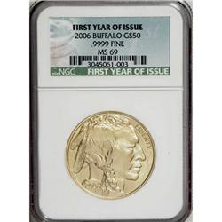 2006 $50 Buffalo One-Ounce Gold MS69 NGC