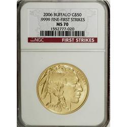 2006 $50 Buffalo One-Ounce Gold MS70 NGC