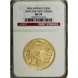 2006 $50 Buffalo One-Ounce Gold MS70 NGC