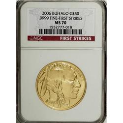2006 $50 Buffalo One-Ounce Gold MS70 NGC