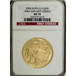 2006 $50 Buffalo One-Ounce Gold MS70 NGC