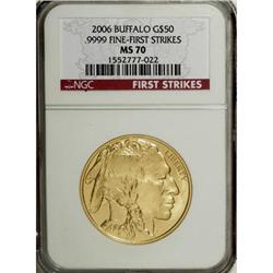 2006 $50 Buffalo One-Ounce Gold MS70 NGC