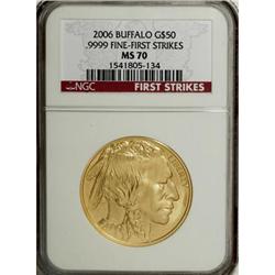 2006 $50 Buffalo One-Ounce Gold MS70 NGC
