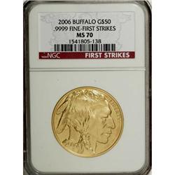 2006 $50 Buffalo One-Ounce Gold MS70 NGC