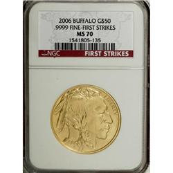 2006 $50 Buffalo One-Ounce Gold MS70 NGC