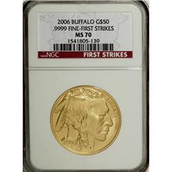 2006 $50 Buffalo One-Ounce Gold MS70 NGC