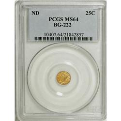 Undated 25C Liberty Round 25 Cents, BG-222, R.2, MS64