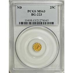 Undated 25C Liberty Round 25 Cents, BG-223, Low R.4, M