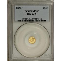 1856 25C Liberty Round 25 Cents, BG-229, R.4, MS63 PCG