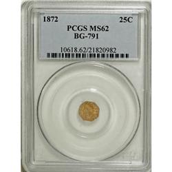 1872 25C Indian Octagonal 25 Cents, BG-791, R.3, MS62