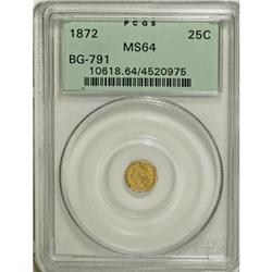 1872 25C Indian Octagonal 25 Cents, BG-791, R.3, MS64