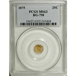 1875 25C Indian Octagonal 25 Cents, BG-798, Low R.5, M