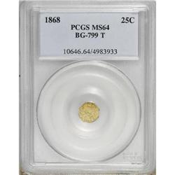 1868 25C Indian Octagonal 25 Cents, BG-799T, High R.5,