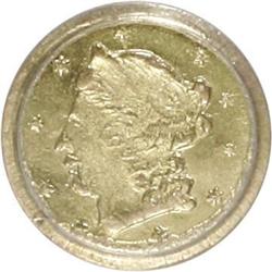 1859 25C Liberty Round 25 Cents, BG-801, R.3, MS63 PCG