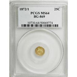 1872/1 25C Indian Round 25 Cents, BG-869, Low R.4, MS6