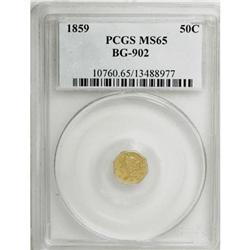 1859 50C Liberty Octagonal 50 Cents, BG-902, Low R.4,