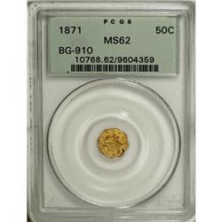 1871 50C Liberty Octagonal 50 Cents, BG-910, High R.5,