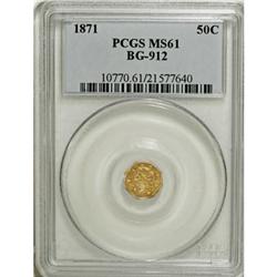 1871 50C Liberty Octagonal 50 Cents, BG-912, R.3, MS61