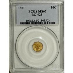 1871 50C Liberty Octagonal 50 Cents, BG-923, R.5, MS62