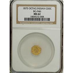 1875 50C Indian Octagonal 50 Cents, BG-946, R.4, MS62