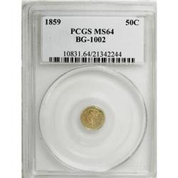 1859 50C Liberty Round 50 Cents, BG-1002, High R.4, MS