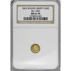 1865 50C BG-1005 MS61 NGC