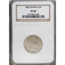 1883 25C Hawaii Quarter XF40 NGC