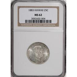 1883 25C Hawaii Quarter MS62 NGC