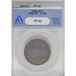1869 50C Standard Silver Half Dollar, Judd-748, Pollock