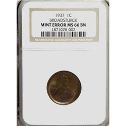 1937 1C Brown MS66 NGC