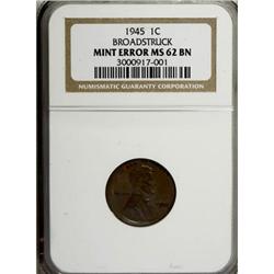 1945 1C Brown MS62 NGC