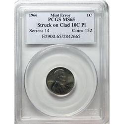1966 1C Red MS65 PCGS