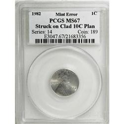 1982 1C Red MS67 PCGS