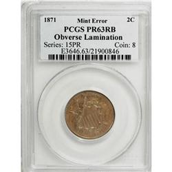 1871 2C Red and Brown PR63 PCGS