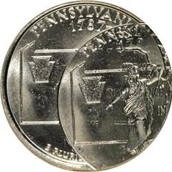 1999-P 25C Pennsylvania MS67 NGC