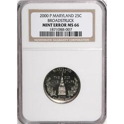 2000-P 25C Maryland MS66 NGC