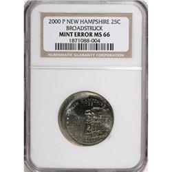 2000-P 25C New Hampshire MS66 NGC