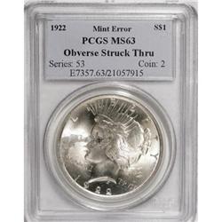 1922 $1 MS63 PCGS