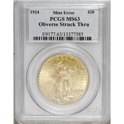 1924 $20 MS63 PCGS