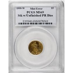 1999-W G$5 Tenth-Ounce Gold Eagle MS69 PCGS