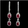 Image 1 : Natural Pigeon Red Ruby Earrings