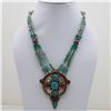 Image 1 : Tibet Hand Made Natural Turquoise & Coral Necklace