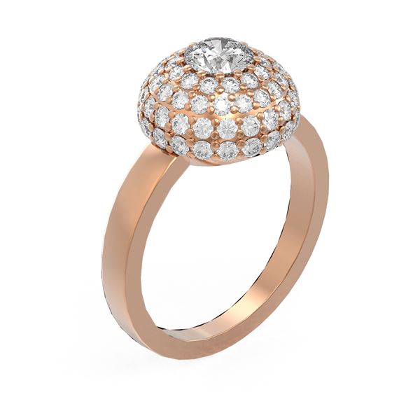 2 ctw Diamond Ring 18K Rose Gold - REF-238M4G