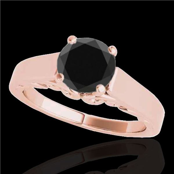 1.25 ctw Certified VS Black Diamond Solitaire Ring 10k Rose Gold - REF-35R5K