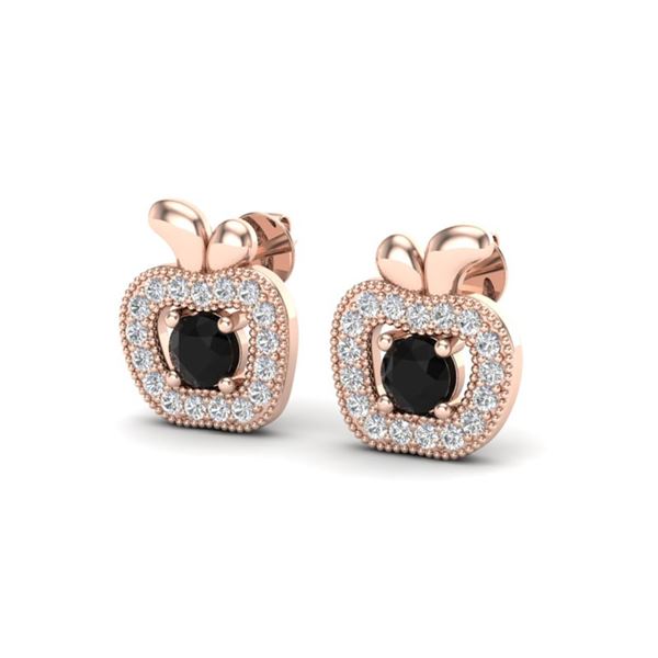 0.64 ctw VS/SI Diamond Certified Micro Pave Earrings 14k Rose Gold - REF-29W8H