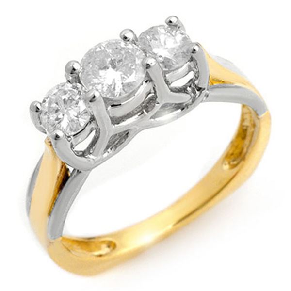 0.75 ctw Certified VS/SI Diamond Ring 2-Tone 14k 2-Tone Gold - REF-84W5H