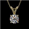 Image 1 : 0.53 ctw Certified Quality Diamond Solitaire Necklace 10k Yellow Gold - REF-40N8F