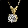 Image 2 : 0.53 ctw Certified Quality Diamond Solitaire Necklace 10k Yellow Gold - REF-40N8F